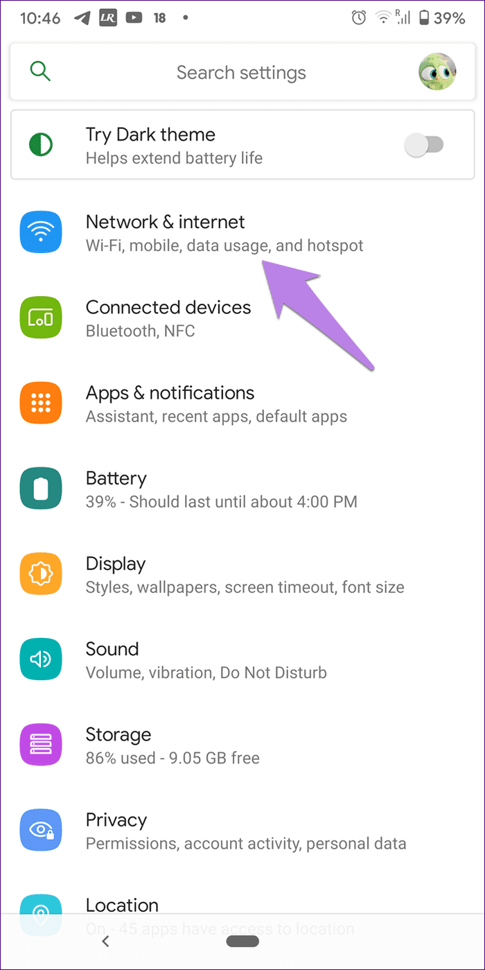 Wi-Fi que muestra una conectividad Android 3 limitada