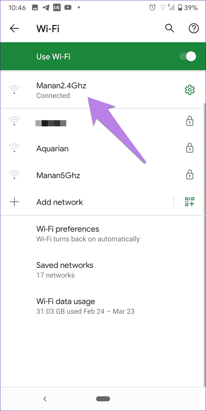 Wifi que muestra una conectividad limitada de Android 5