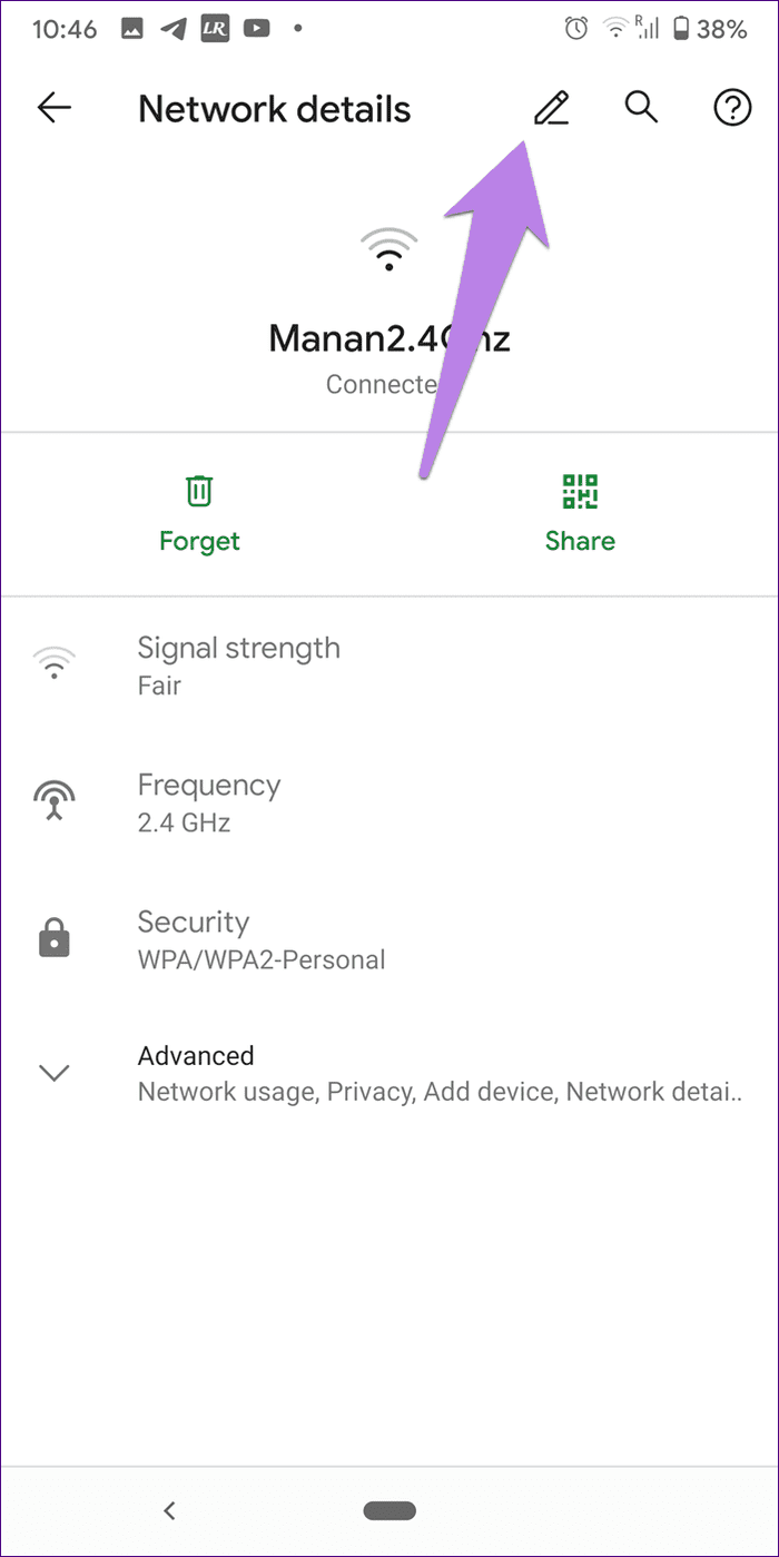Wifi que muestra una conectividad limitada de Android 7