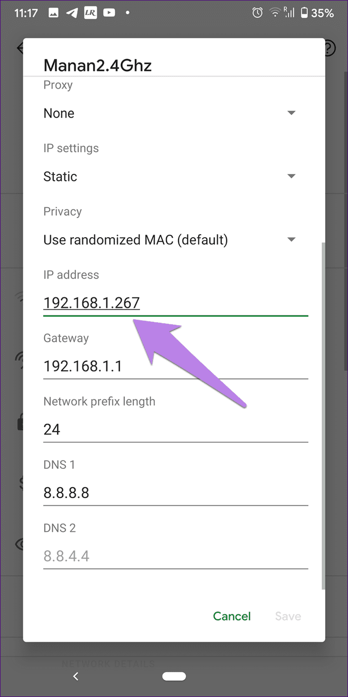 Wifi que muestra una conectividad limitada de Android 10