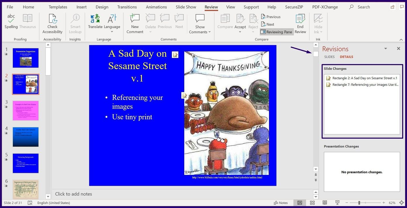Seguimiento de cambios en Microsoft PowerPoint Paso 7