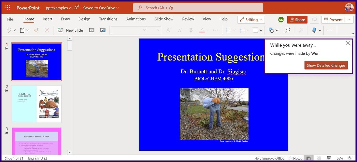 Seguimiento de cambios en Microsoft PowerPoint Paso 11