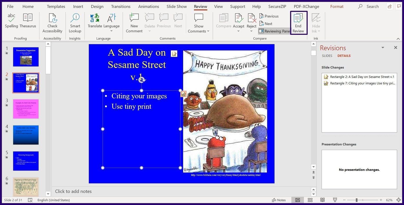 Seguimiento de cambios en Microsoft PowerPoint Paso 10