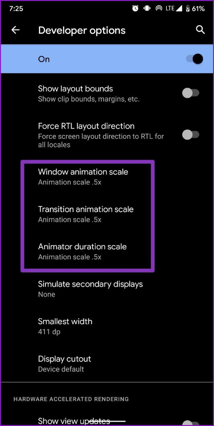 Ajustar la escala de animación en Android