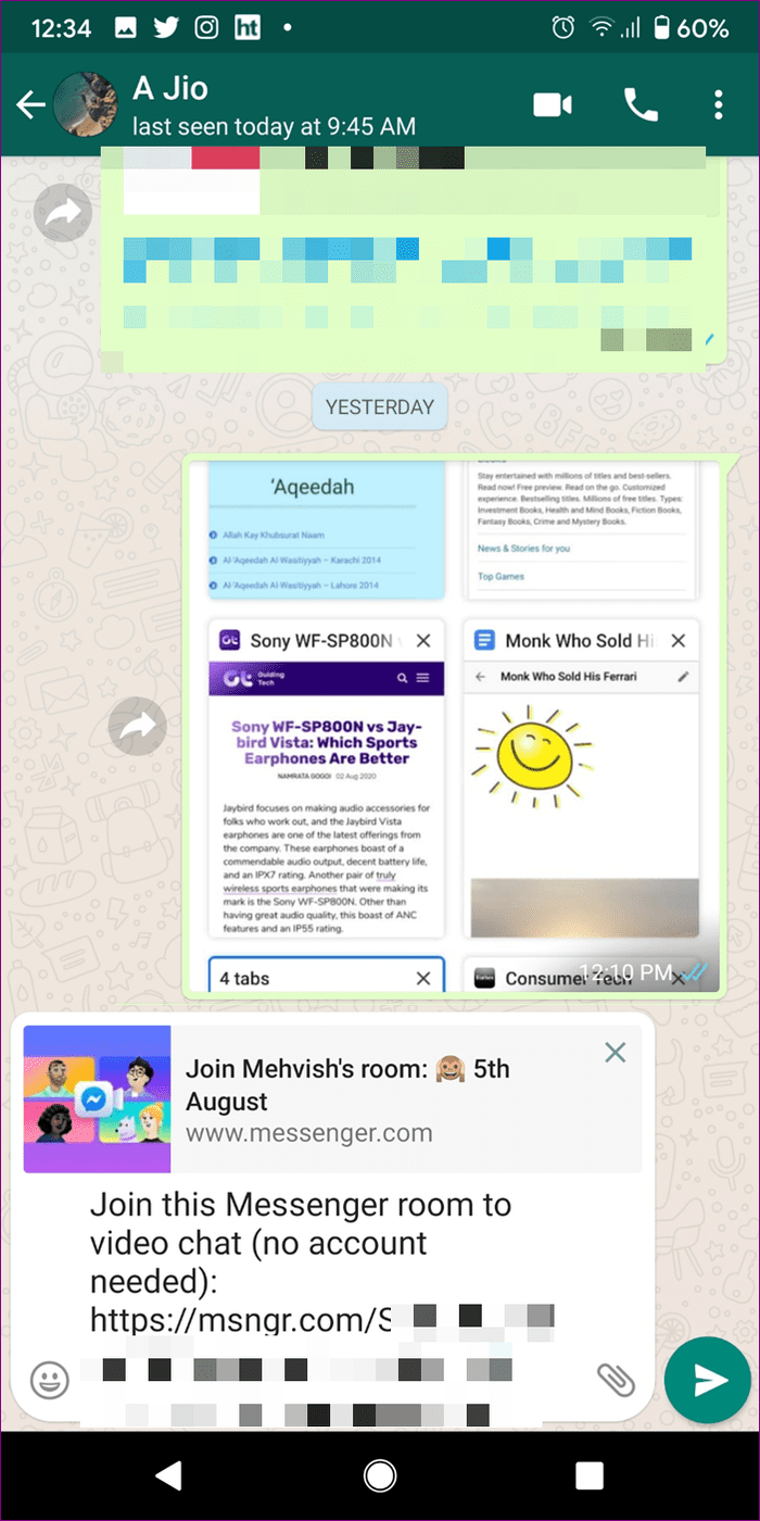 ¿Qué es Messenger Room en WhatsApp 7?