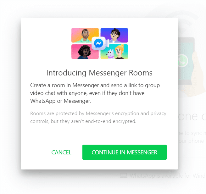 Qué es Messenger Room en WhatsApp 13