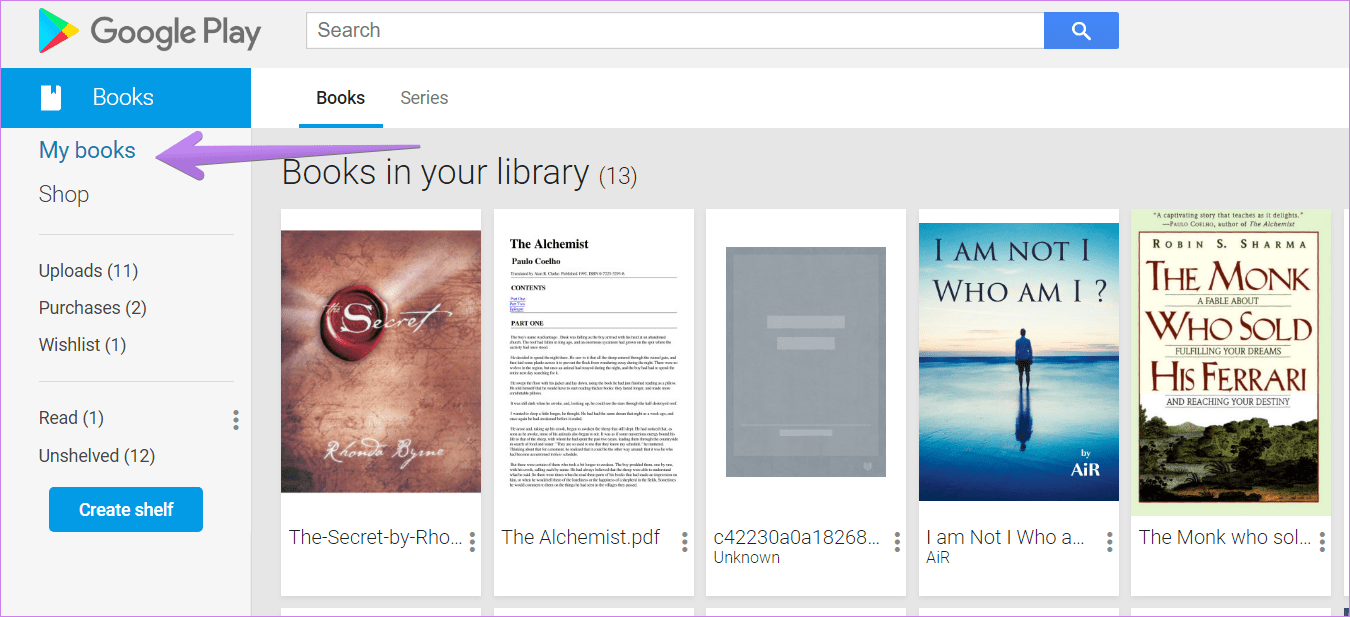 Agregue libros electrónicos epub pdf a google play books android iphone computadora 5a