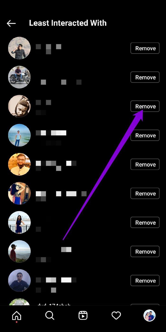 Eliminar seguidores de Instagram menos interactivos