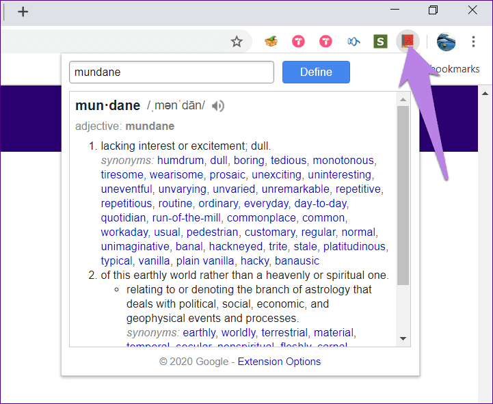 Las mejores extensiones de diccionario de Chrome 3