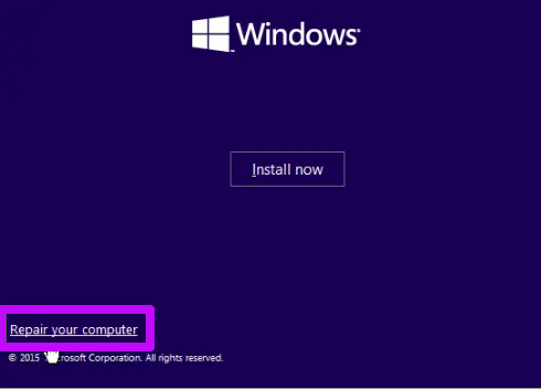 El instalador de Windows repara su computadora