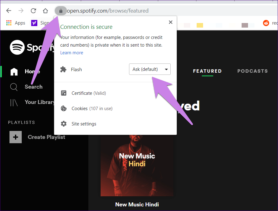 Problema con la pantalla negra de Spotify Web Player 5