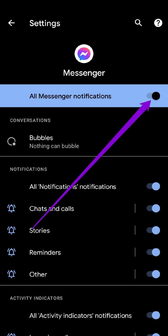 Permitir Facebook Notificaciones de Messenger en Android