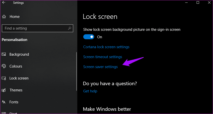 Resolver el protector de pantalla que no funciona en el problema 2 de Windows 10