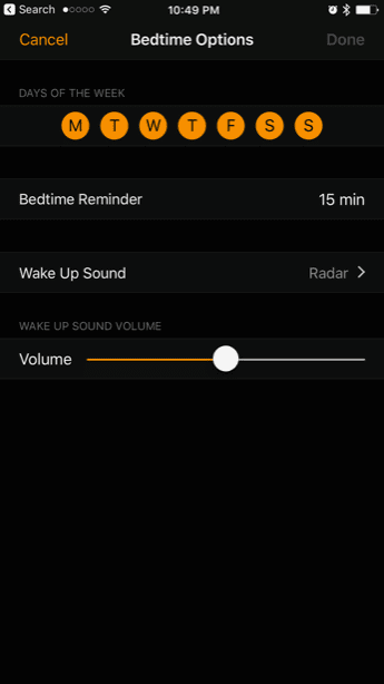 iOS 10 Bedtime Sleep Cycle Tracker Comparación 2