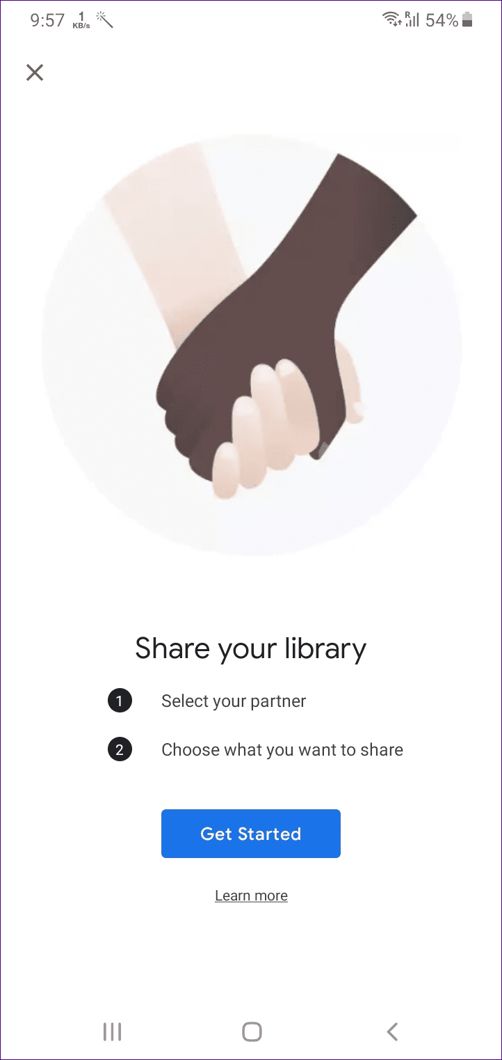 ¿Qué son las bibliotecas compartidas de cuentas de socios en Google Photos? 10