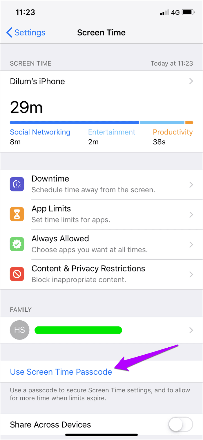 El tiempo de pantalla no funciona Arreglar iOS 8