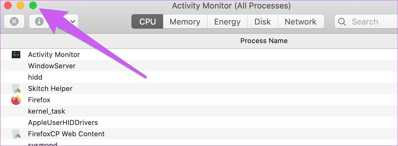 Arreglar el monitor de actividad que no muestra columnas mac 08