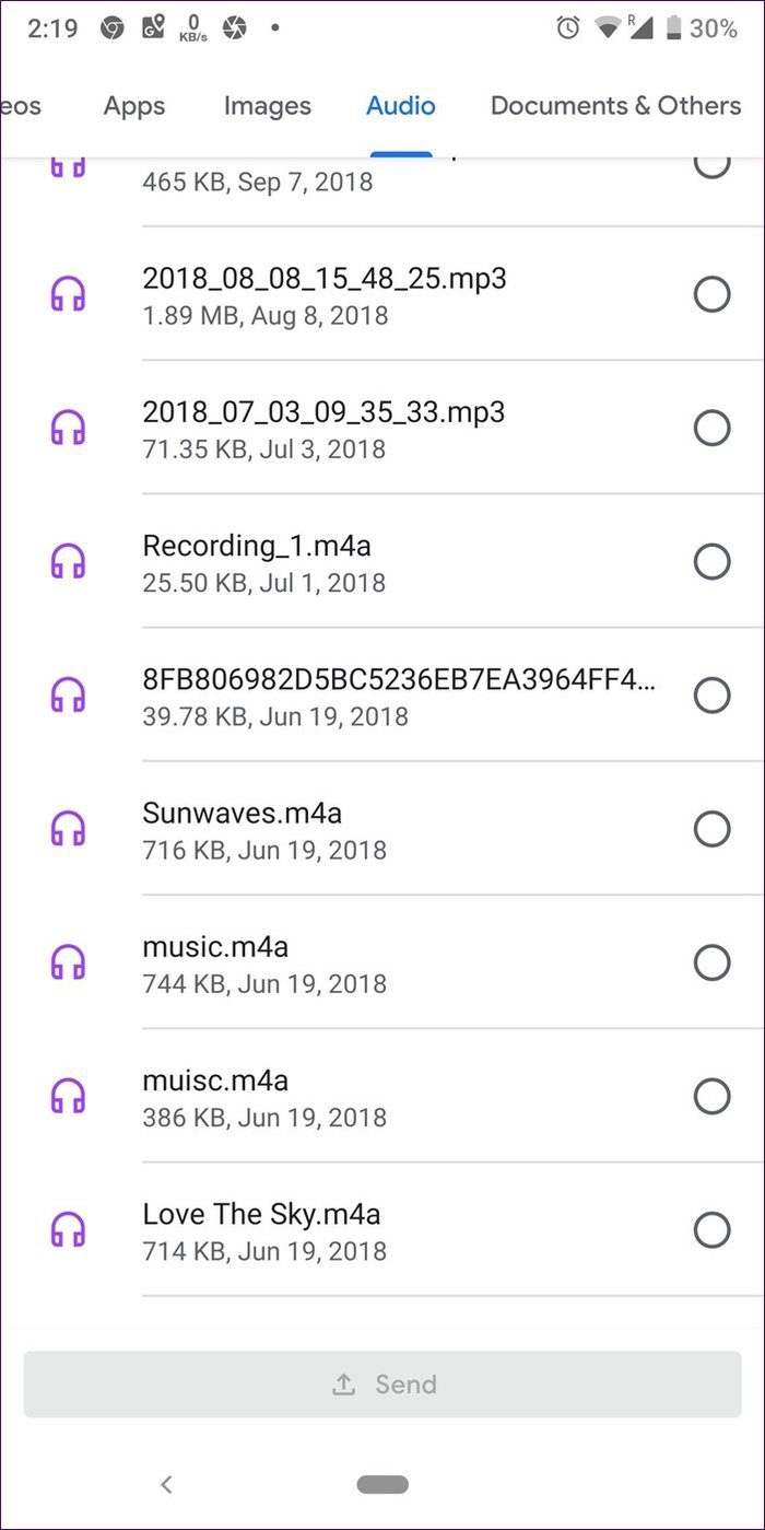 Transferir música entre teléfonos Android 6