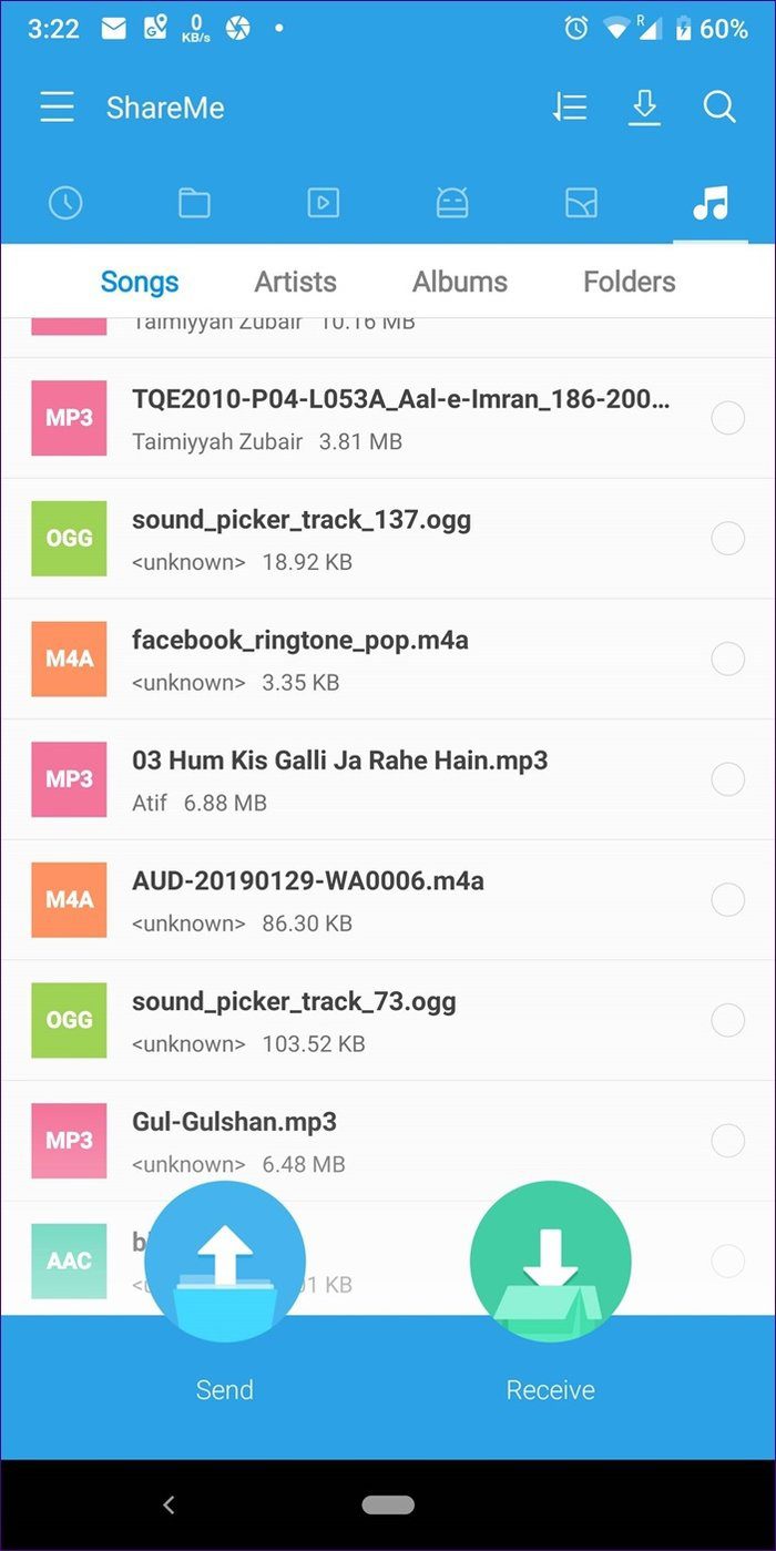 Transferir música entre teléfonos con Android 10