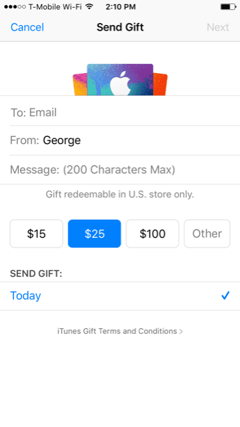 Enviar regalos Iphone Giftagram Hintsy Amazon Itunes Apps 6