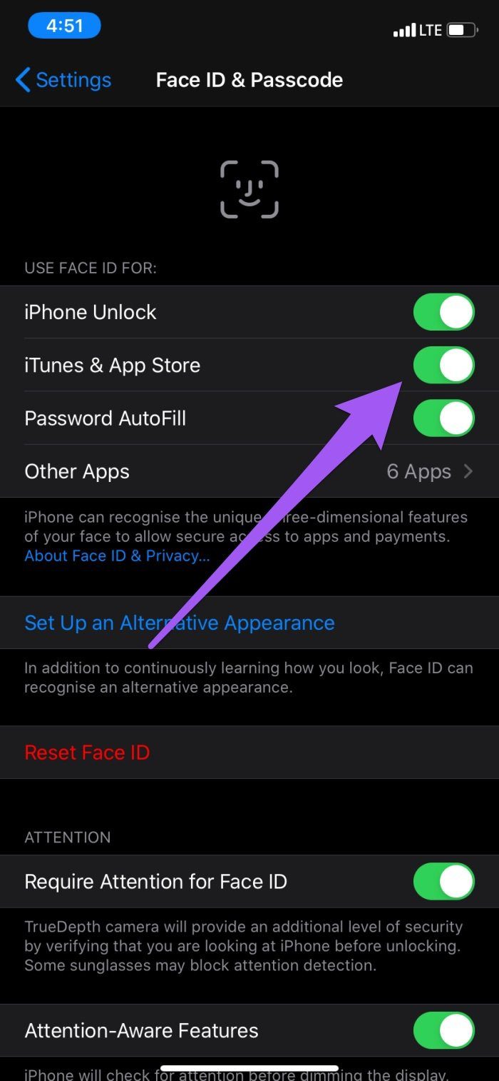 Arreglar Face ID que no funciona con App Store 02
