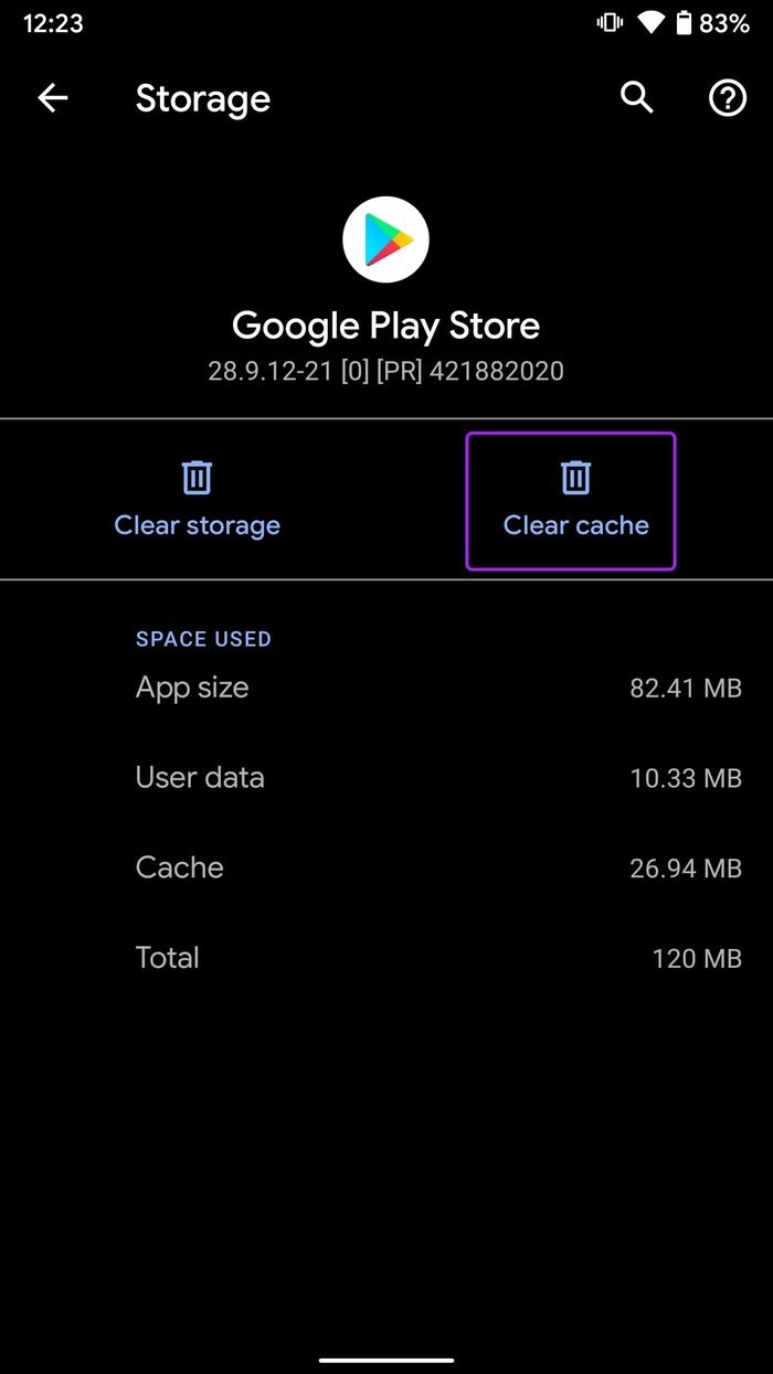 Borrar las aplicaciones de caché de Play Store que no se actualizan en Android