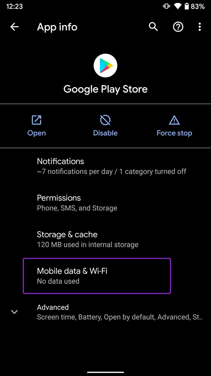 Abra las aplicaciones de datos móviles y el menú de Wi-Fi que no están actualizados en Android