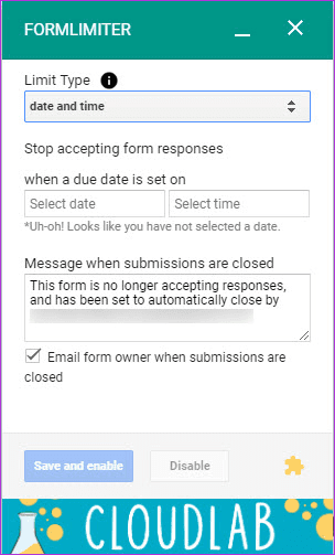 Cómo limitar las respuestas en Google Forms 6
