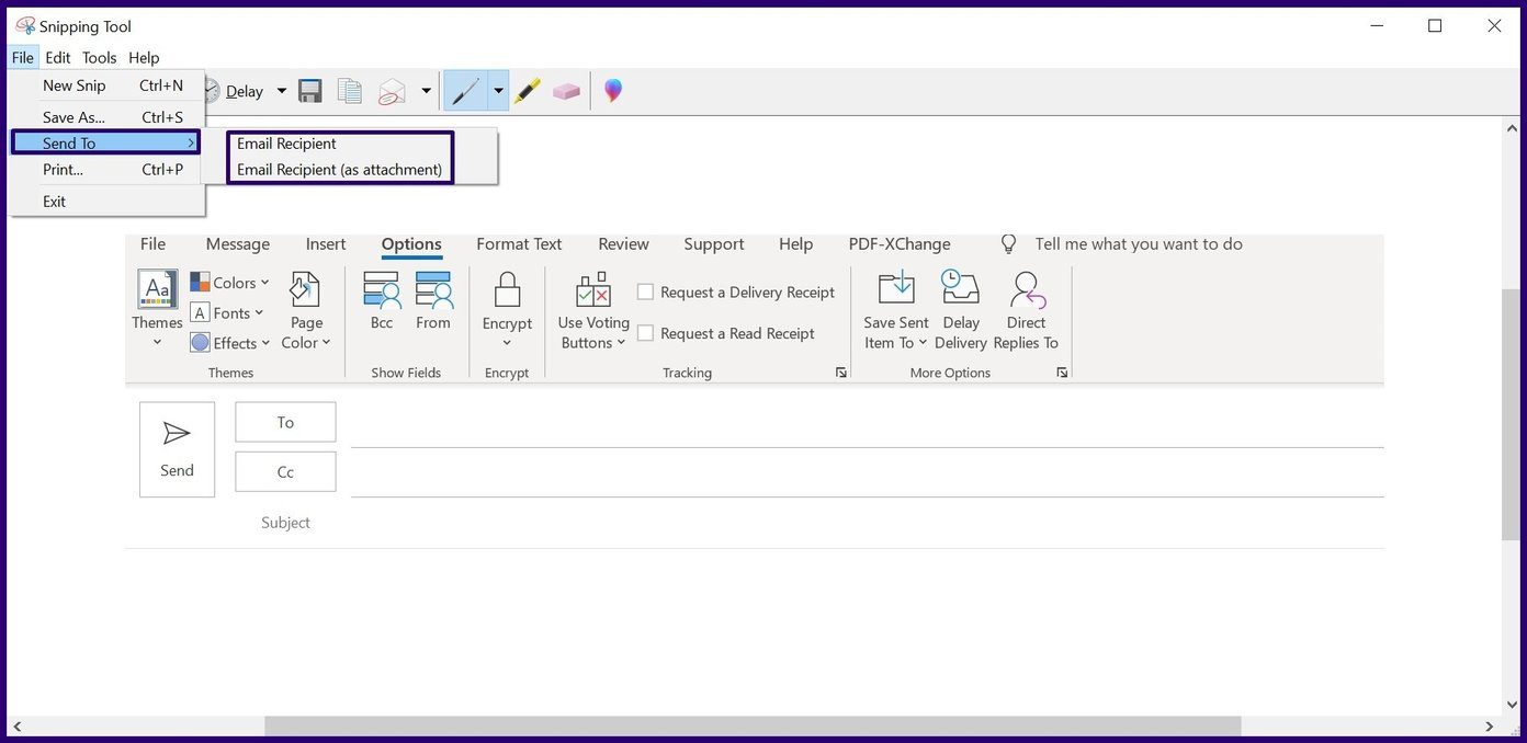 Cómo insertar capturas de pantalla en Microsoft Outlook Paso 9