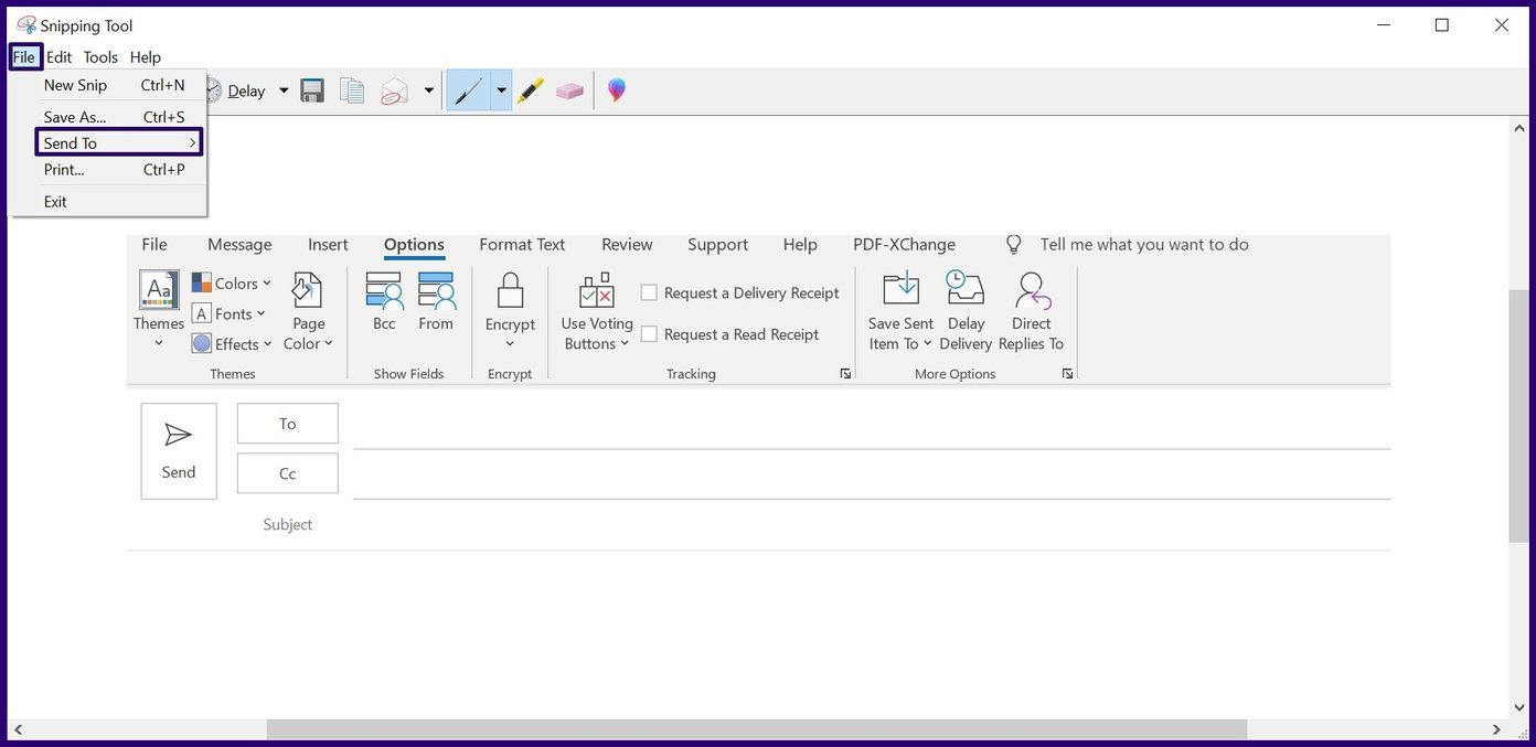 Cómo insertar capturas de pantalla en Microsoft Outlook Paso 8