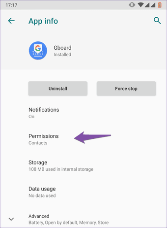 Configuración principal de Gboard Android