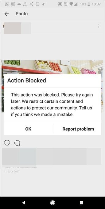 Deshazte de las acciones bloqueadas en Instagram