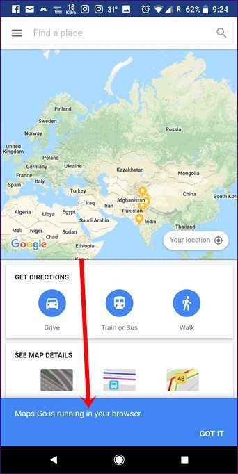 Comparación de Google Maps 1 vs Maps Go