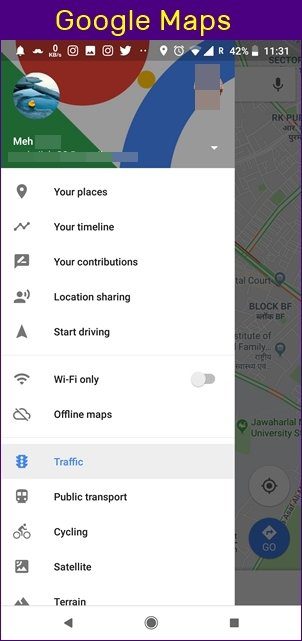 Comparación entre Google Maps y Maps Go 4