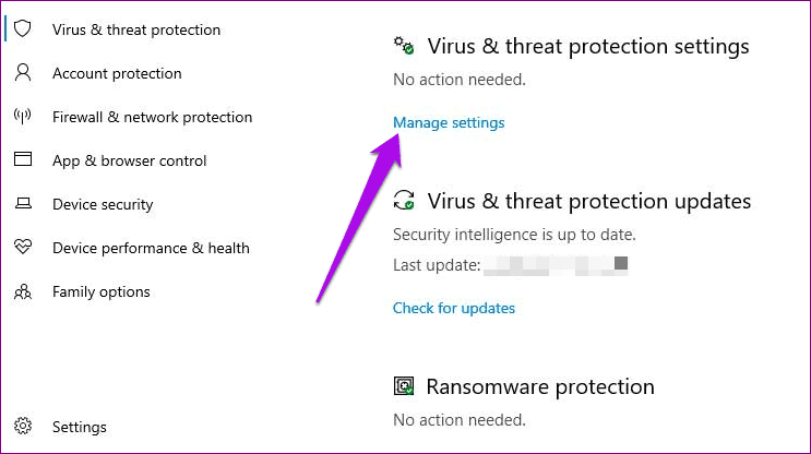 Protección contra manipulaciones Seguridad de Windows Protección contra amenazas antivirus Administrar configuración