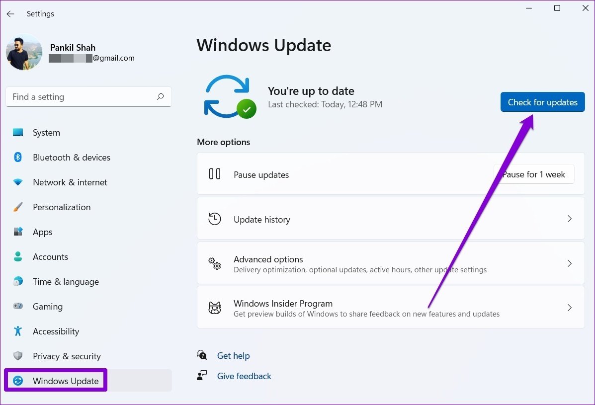 Buscar actualizaciones en Windows 11