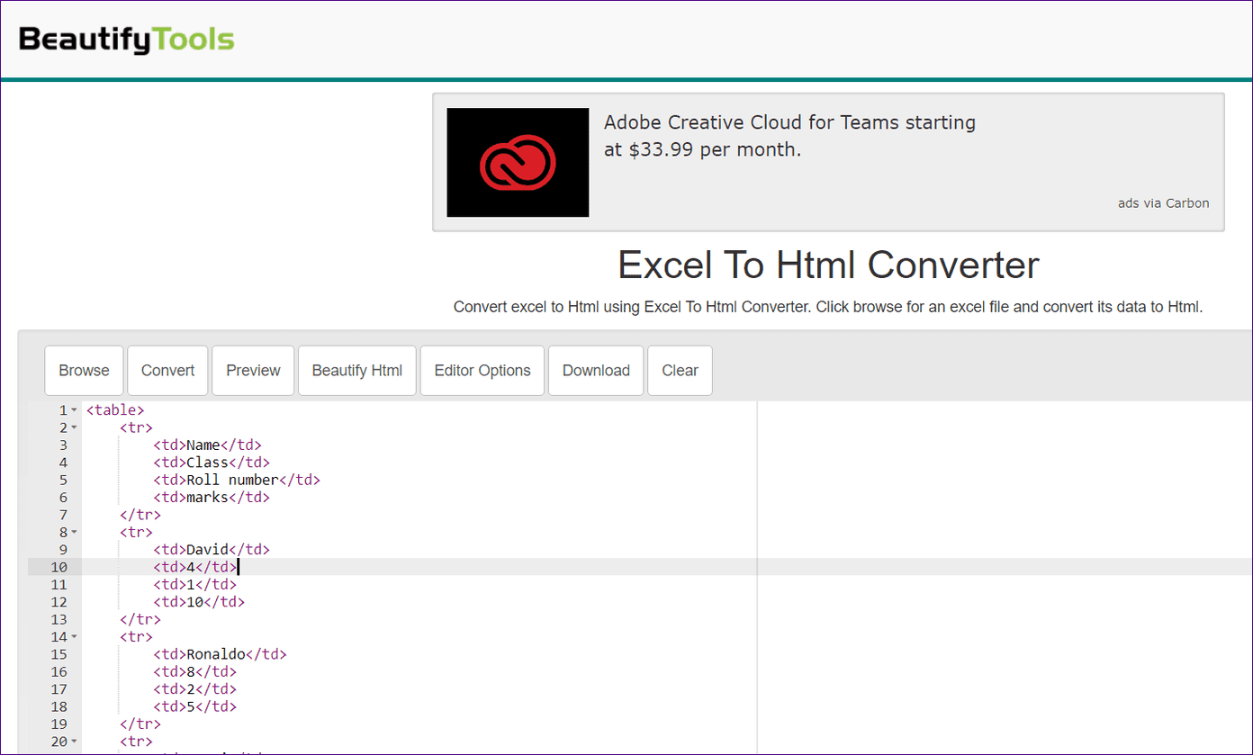 sobresalir a html 15
