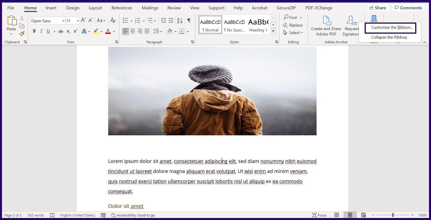 Cómo bloquear una imagen en Microsoft Word paso 2