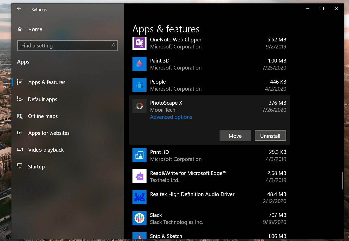 desinstalar aplicaciones de windows 10
