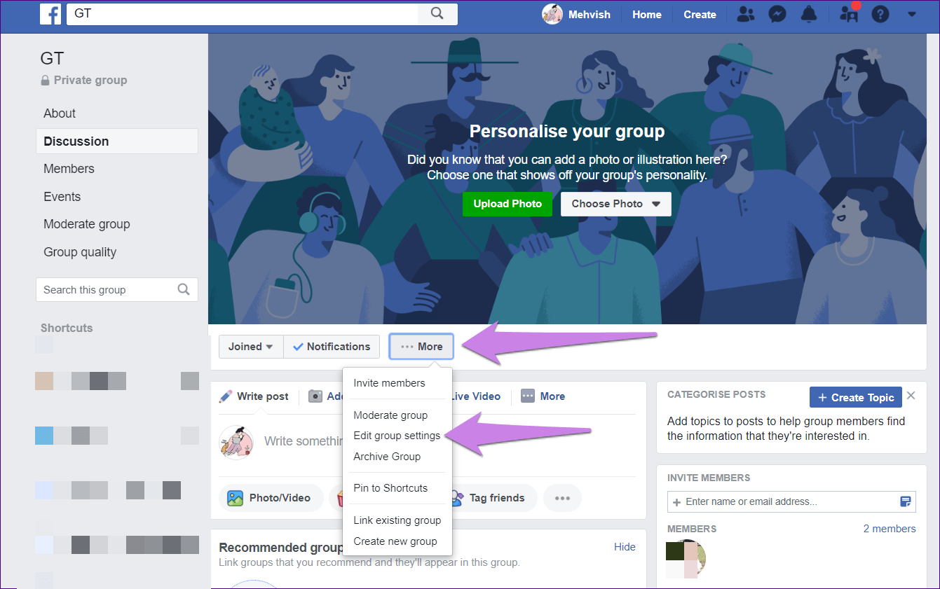 Facebook Configuración de privacidad de grupo cerrado secreto y privado 12