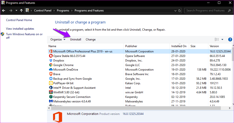 Arreglar Windows 10s Esta acción solo es válida para los productos actualmente instalados 3