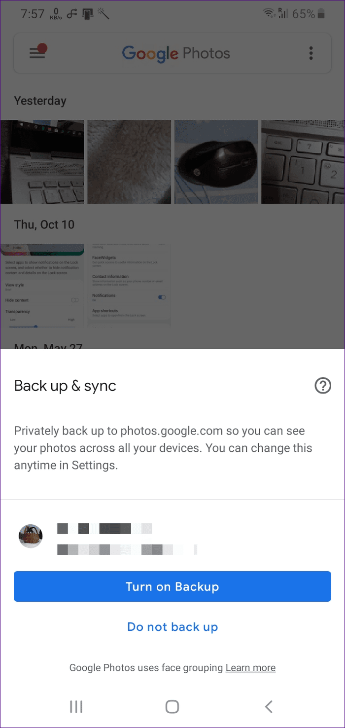 Eliminar cuenta de Google Fotos de la aplicación 3