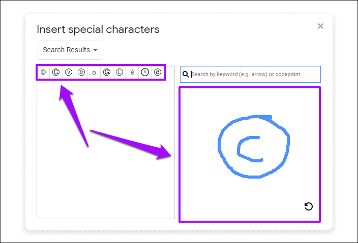 Insertar caracteres especiales Google Docs 2
