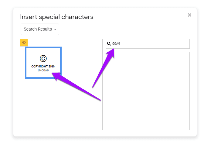 Insertar caracteres especiales Google Docs 3