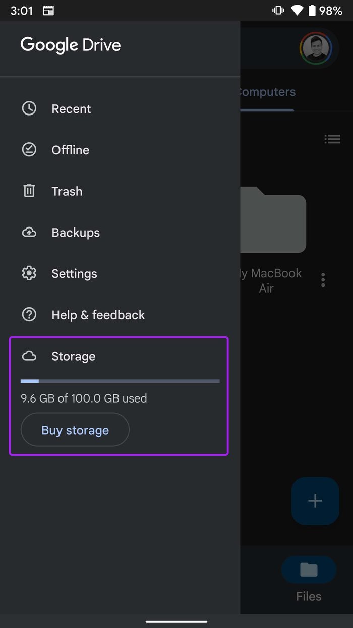Marque Arreglar Google Drive Storage atascado al iniciar la descarga en Android