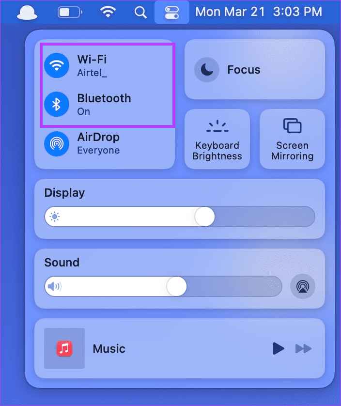 5. Habilite Bluetooth y WIFI en Mac