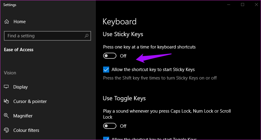 Arreglar StickyKeys que no funciona en Windows 10 2