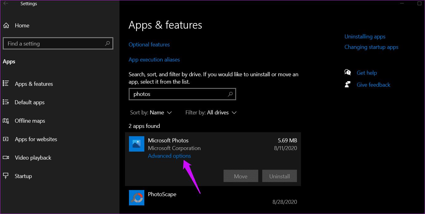 Arreglar el error de pantalla negra de fotos de Windows 10 3