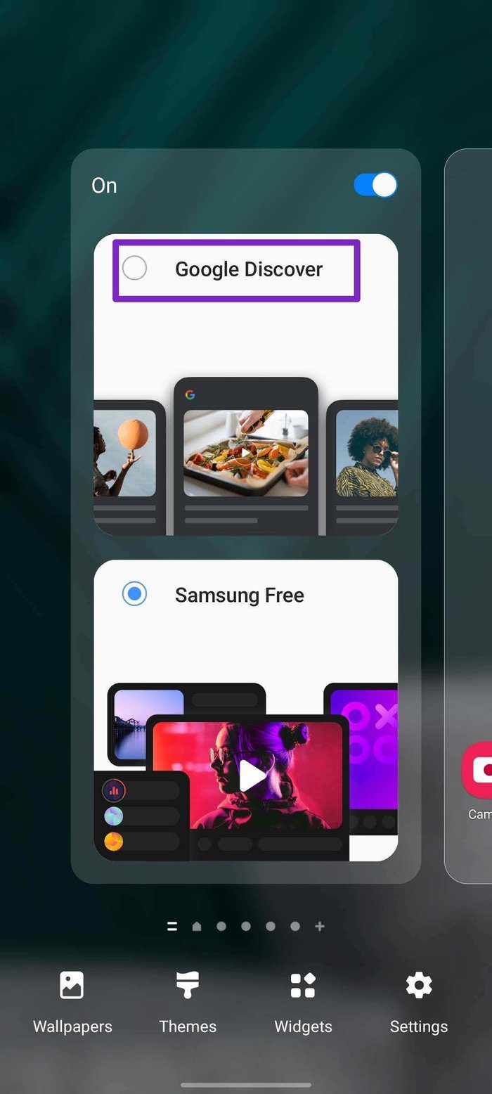 Cambiar de Samsung Free a Google Discover
