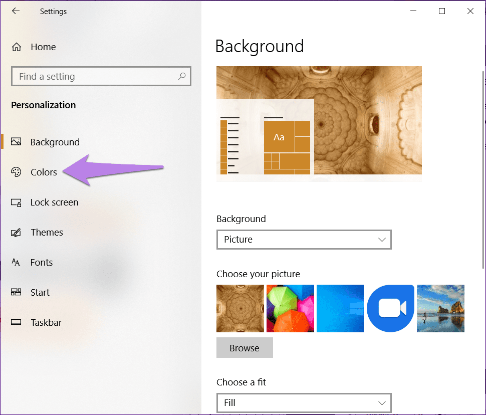 El color de la barra de tareas de Windows 10 no cambia 2